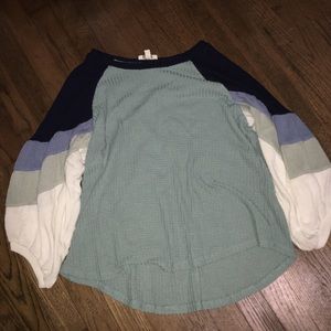 Small Umgee Waffle Knit Blouse